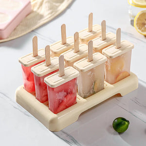 Reusable Popsicle Molds with Tray – 4 or 9-Cavity DIY Ice Cream Maker