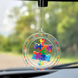 Autism Awareness Puzzle Piece Car Hanging Ornament – Acrylic Decoration