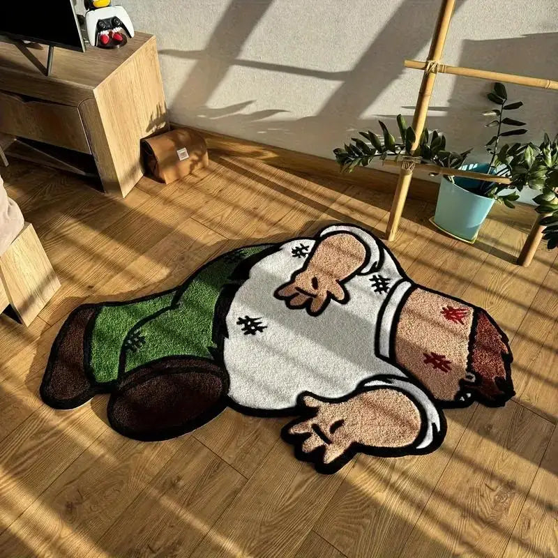 Funny Cartoon Character Floor Rug – Polyester Printed Carpet for Home & Décor