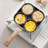 4-Cup Egg Frying Pan – Nonstick Medical Stone Pancake Pan for Gas & Induction Cookers