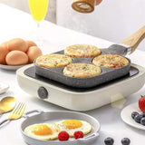 4-Cup Egg Frying Pan – Nonstick Medical Stone Pancake Pan for Gas & Induction Cookers