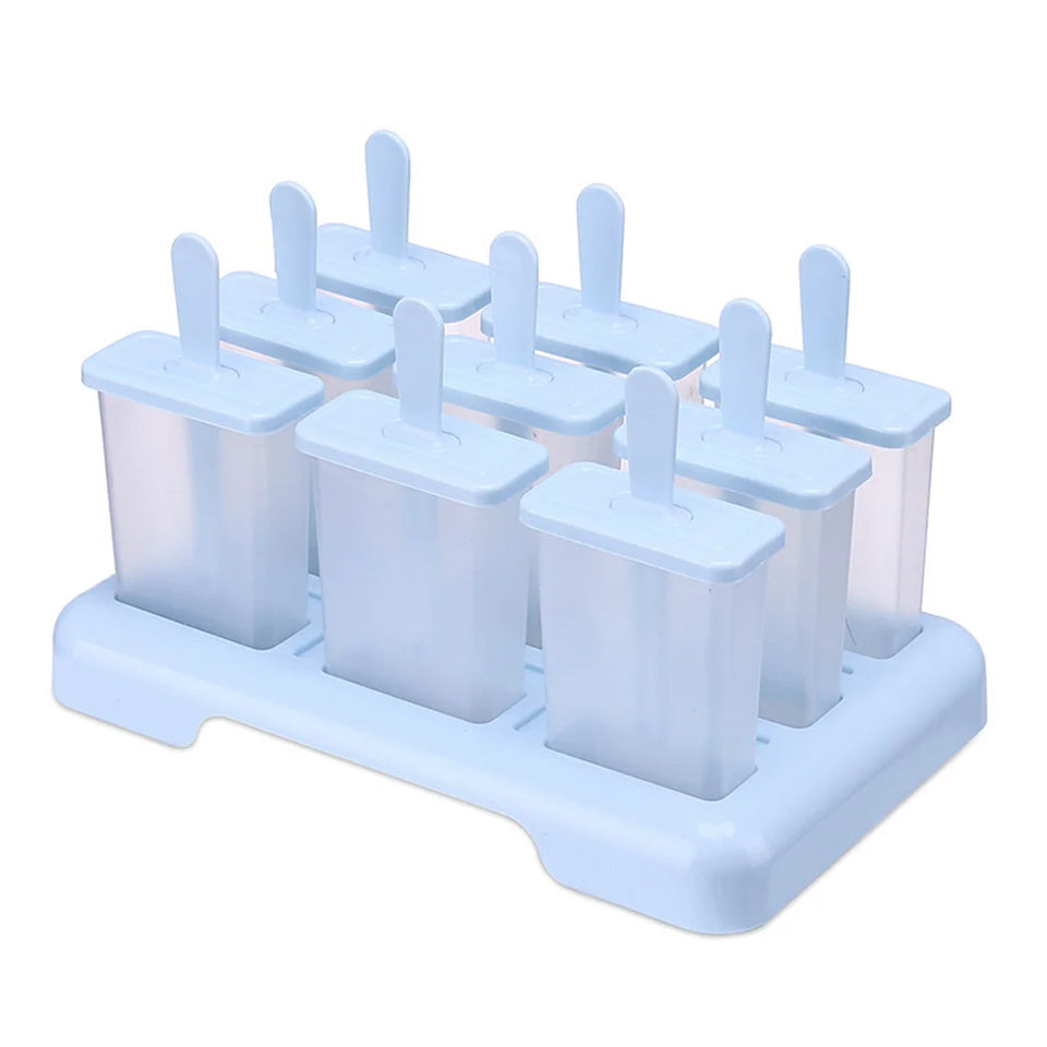 Reusable Popsicle Molds with Tray – 4 or 9-Cavity DIY Ice Cream Maker