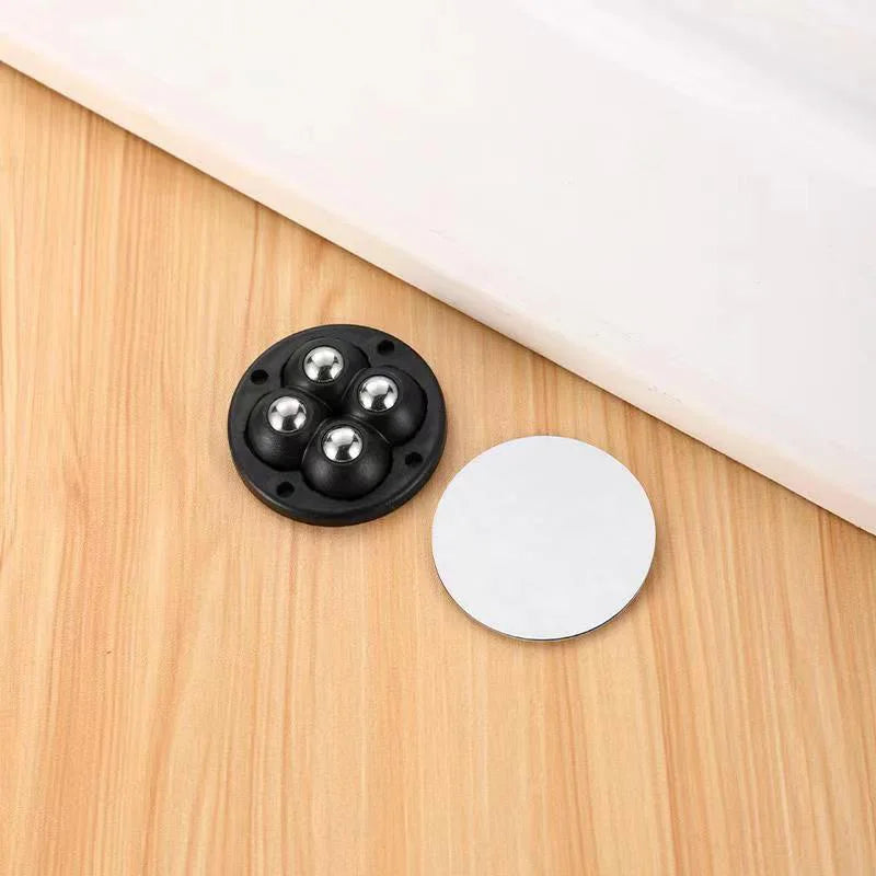 Self-Adhesive Universal Caster Wheels – 360° Swivel Mini Sticky Pulleys for Storage Boxes & Furniture (Set of 4)