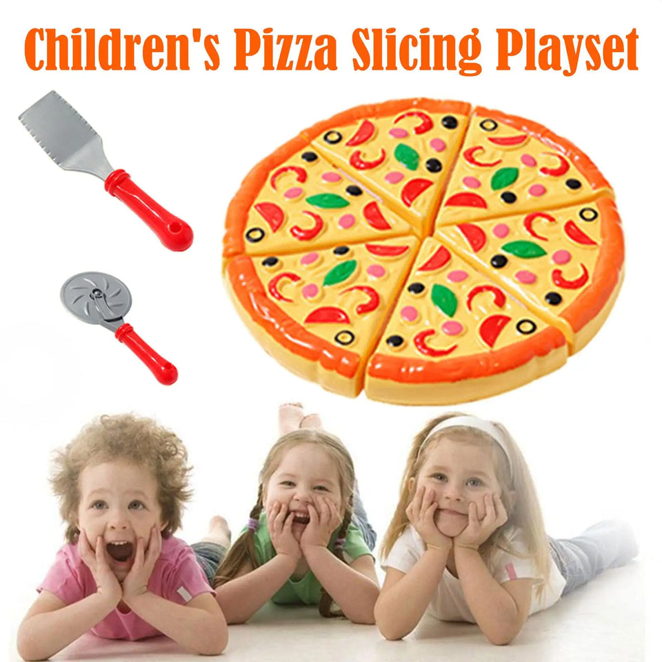 Kids Pizza Cutting Toy Set – Pretend Play Kitchen Food Simulation for Girls & Boys