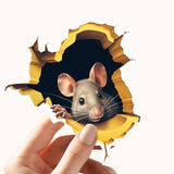 Peek-a-Boo Mouse Wall Sticker – 3D Hole Effect Décor