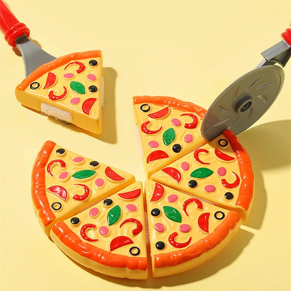 Kids Pizza Cutting Toy Set – Pretend Play Kitchen Food Simulation for Girls & Boys
