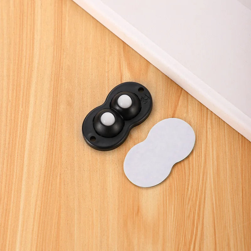 Self-Adhesive Universal Caster Wheels – 360° Swivel Mini Sticky Pulleys for Storage Boxes & Furniture (Set of 4)