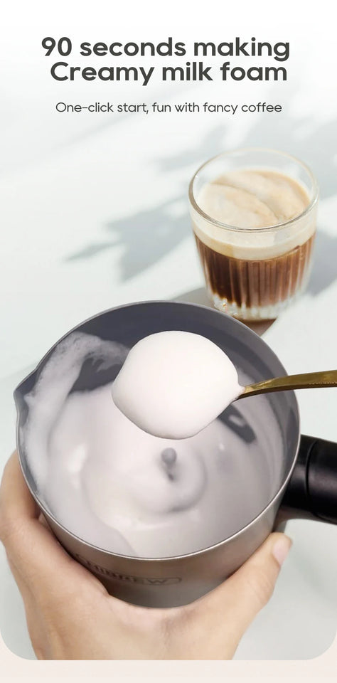 HiBREW 4-in-1 Automatic Milk Frother & Warmer – Hot/Cold Foam Maker for Latte, Cappuccino, Chocolate & Protein Drinks (M3A)