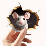 Peek-a-Boo Mouse Wall Sticker – 3D Hole Effect Décor