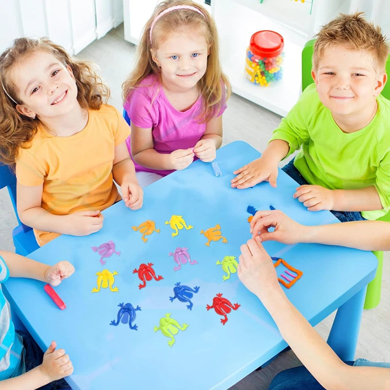 50PCS Jumping Frog Toys – Colorful Bounce Frogs for Kids, Stress Relief & Party Games