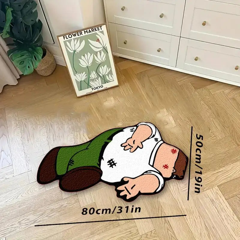 Funny Cartoon Character Floor Rug – Polyester Printed Carpet for Home & Décor