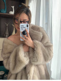 Lautaro Women’s Oversized Faux Fox Fur Coat – Luxury Thick Warm Fluffy Jacket with Pockets, Autumn Winter