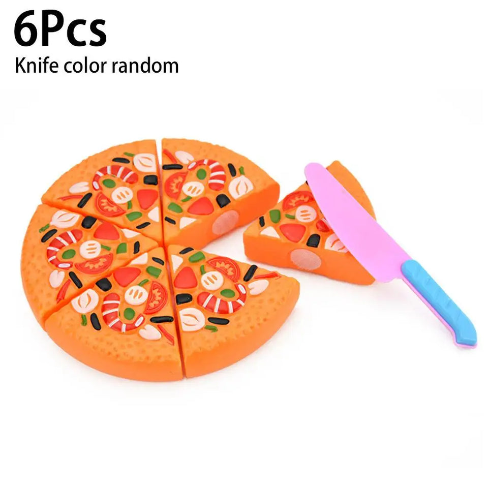 Kids Pizza Cutting Toy Set – Pretend Play Kitchen Food Simulation for Girls & Boys