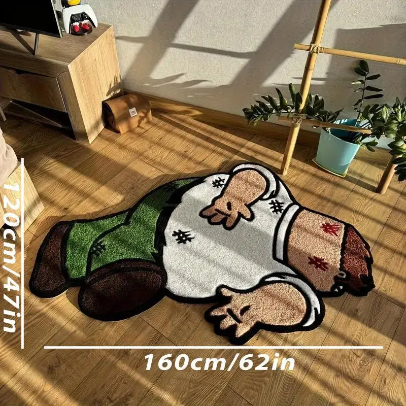 Funny Cartoon Character Floor Rug – Polyester Printed Carpet for Home & Décor