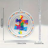 Autism Awareness Puzzle Piece Car Hanging Ornament – Acrylic Decoration
