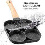 4-Cup Egg Frying Pan – Nonstick Medical Stone Pancake Pan for Gas & Induction Cookers