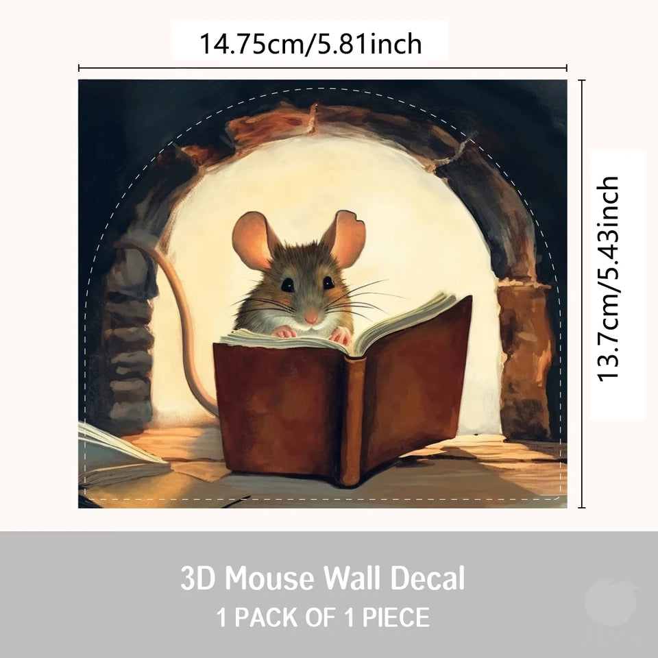 Peek-a-Boo Mouse Wall Sticker – 3D Hole Effect Décor