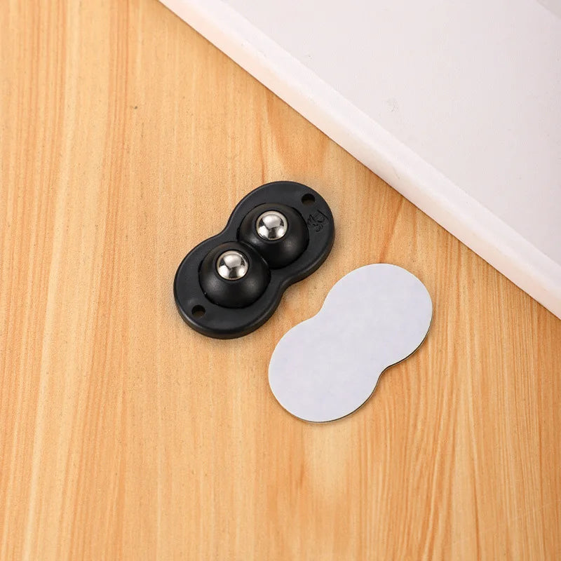 Self-Adhesive Universal Caster Wheels – 360° Swivel Mini Sticky Pulleys for Storage Boxes & Furniture (Set of 4)