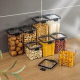 Clear Food Storage Container with Lid – Plastic Kitchen & Pantry Organizer Canister