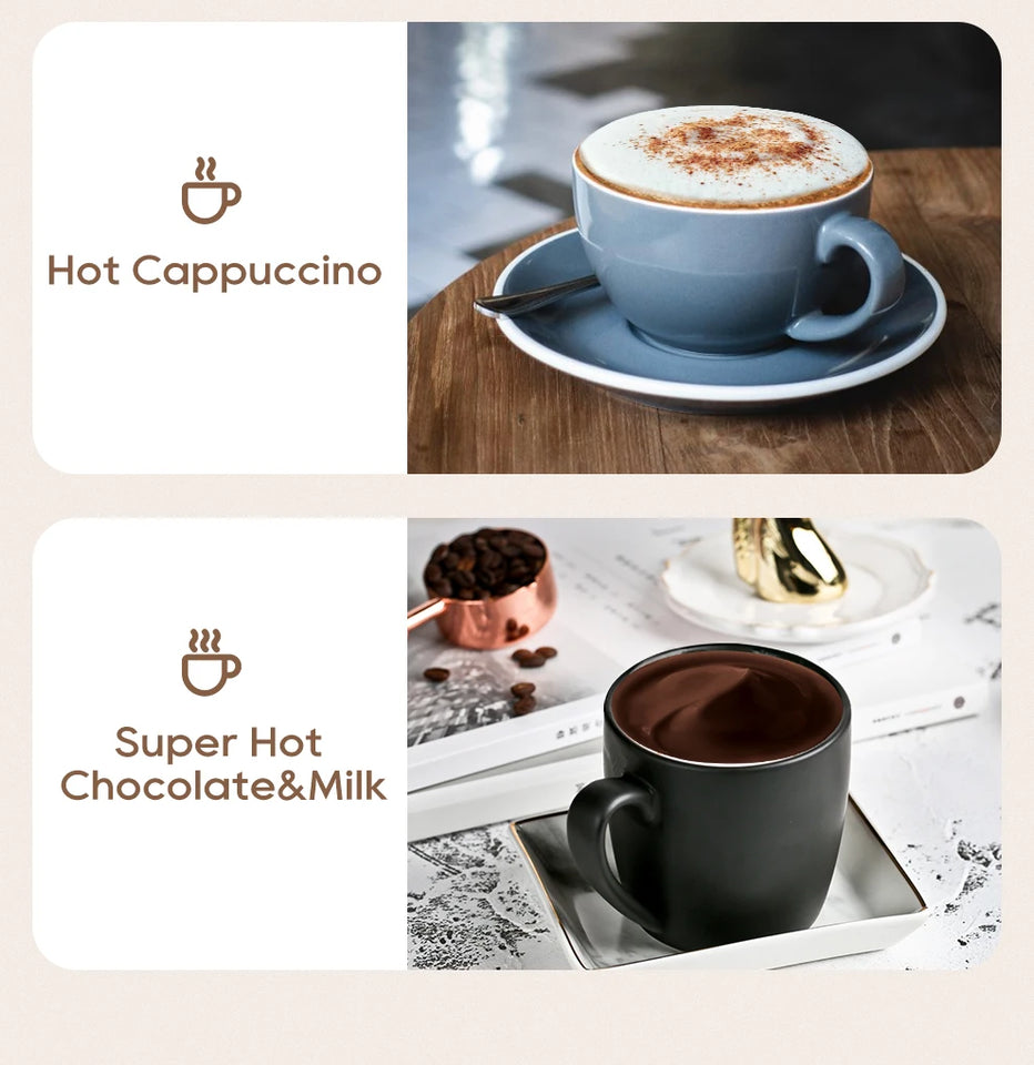 HiBREW 4-in-1 Automatic Milk Frother & Warmer – Hot/Cold Foam Maker for Latte, Cappuccino, Chocolate & Protein Drinks (M3A)