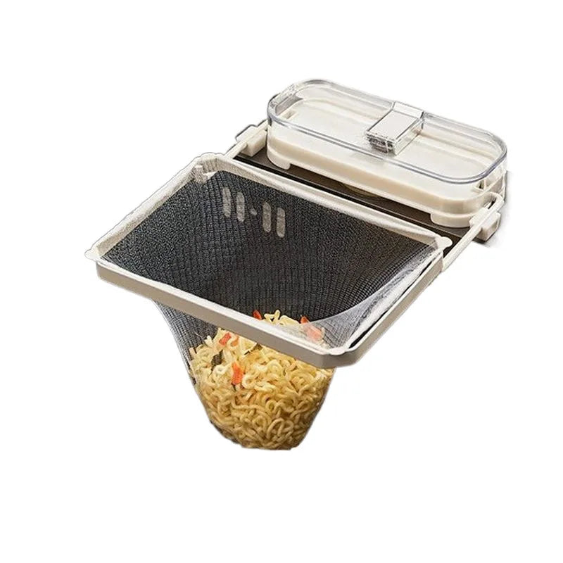 Kitchen Sink Filter Rack with 50PCS Net Bags – Foldable Corner Drain Basket & Food Strainer