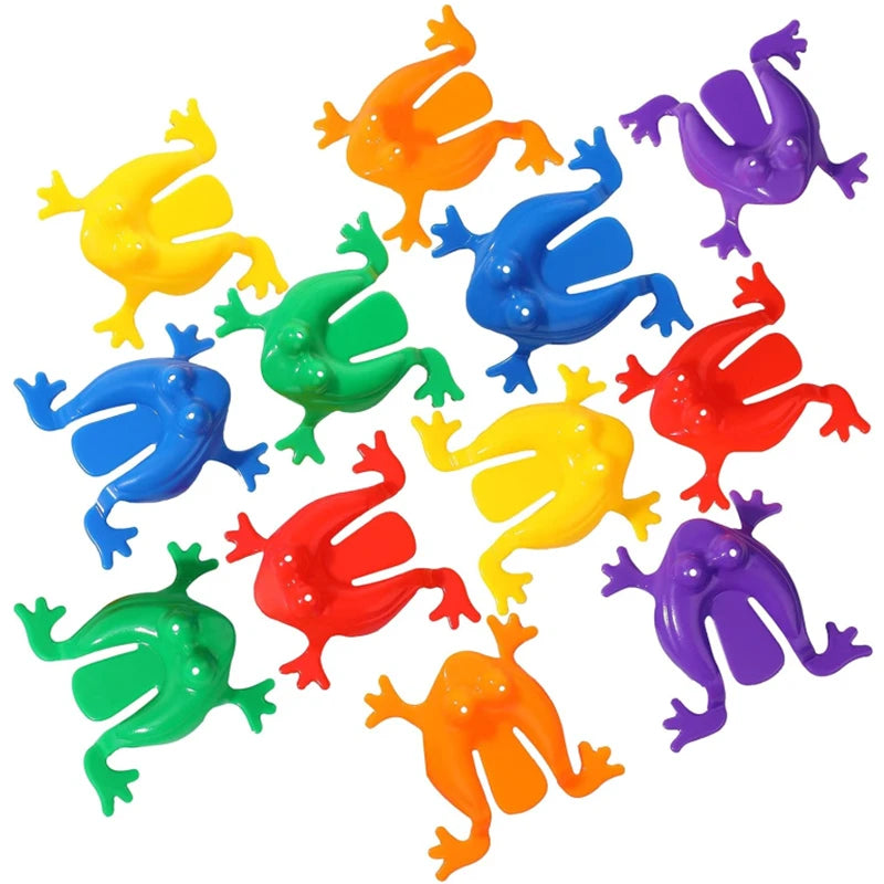 50PCS Jumping Frog Toys – Colorful Bounce Frogs for Kids, Stress Relief & Party Games