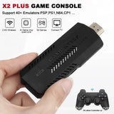 X2 Plus GD10 Pro Retro Game Stick – 4K HD TV Console with 2.4G Wireless Controllers, 50+ Emulators & 40,000+ Built-In Games (128GB)