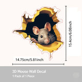 Peek-a-Boo Mouse Wall Sticker – 3D Hole Effect Décor