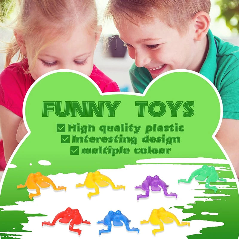 50PCS Jumping Frog Toys – Colorful Bounce Frogs for Kids, Stress Relief & Party Games