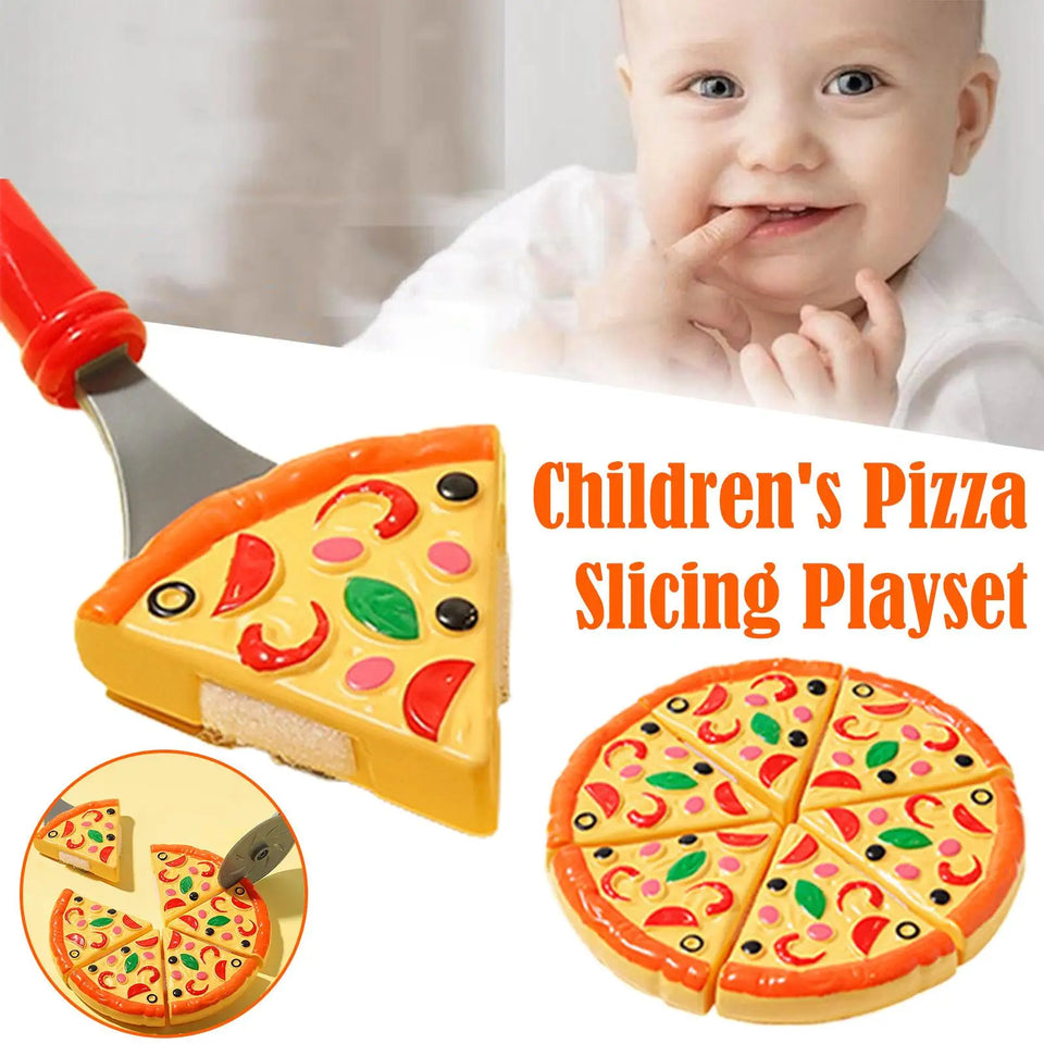 Kids Pizza Cutting Toy Set – Pretend Play Kitchen Food Simulation for Girls & Boys