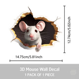 Peek-a-Boo Mouse Wall Sticker – 3D Hole Effect Décor