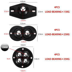 Self-Adhesive Universal Caster Wheels – 360° Swivel Mini Sticky Pulleys for Storage Boxes & Furniture (Set of 4)