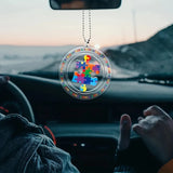 Autism Awareness Puzzle Piece Car Hanging Ornament – Acrylic Decoration