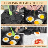 4-Cup Egg Frying Pan – Nonstick Medical Stone Pancake Pan for Gas & Induction Cookers