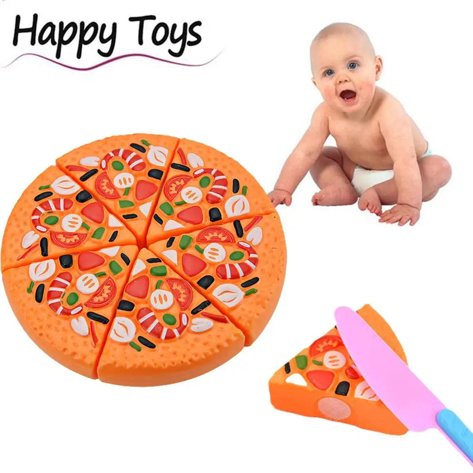 Kids Pizza Cutting Toy Set – Pretend Play Kitchen Food Simulation for Girls & Boys