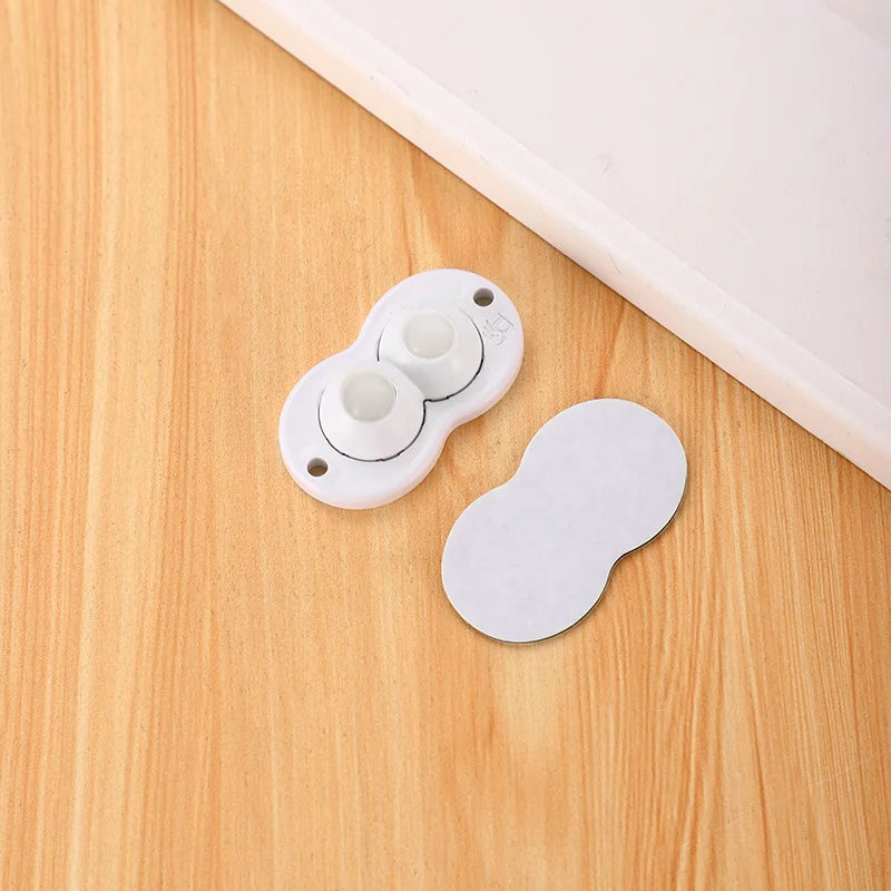 Self-Adhesive Universal Caster Wheels – 360° Swivel Mini Sticky Pulleys for Storage Boxes & Furniture (Set of 4)
