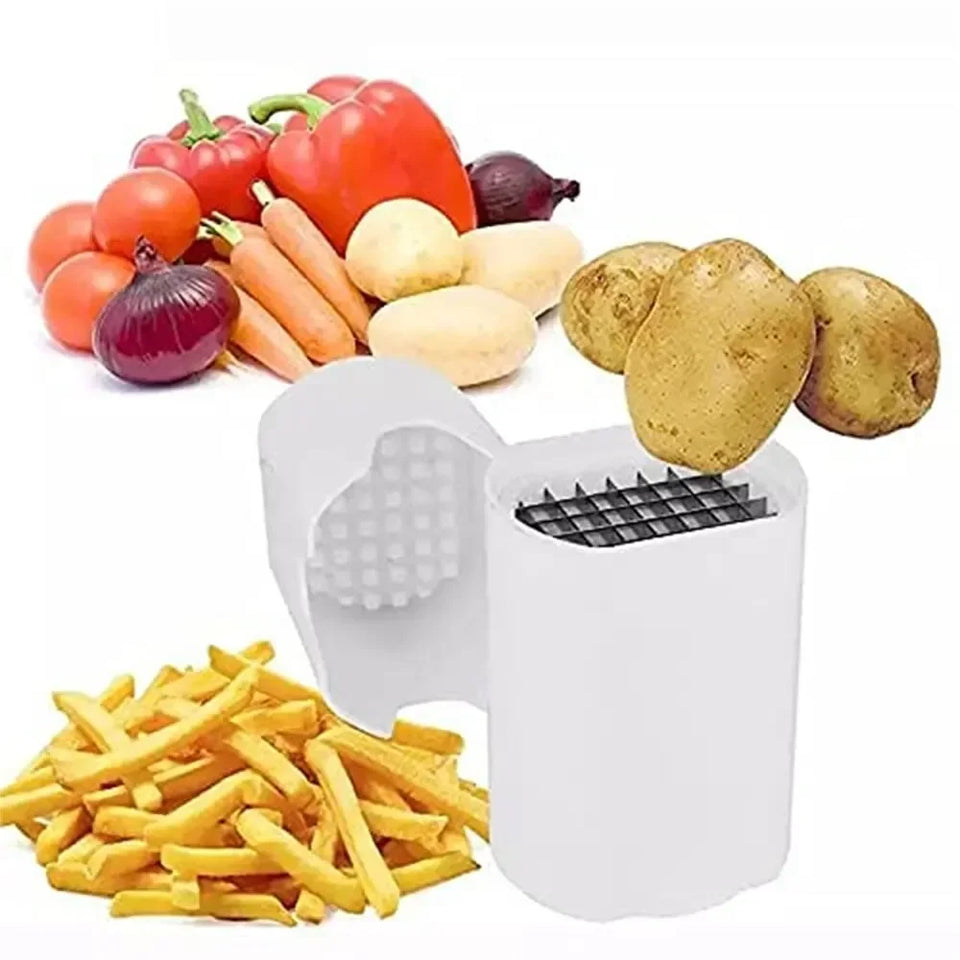 Manual French Fry Potato Cutter – Easy Handheld Vegetable Slicer Kitchen Tool