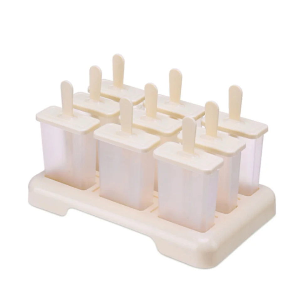 Reusable Popsicle Molds with Tray – 4 or 9-Cavity DIY Ice Cream Maker
