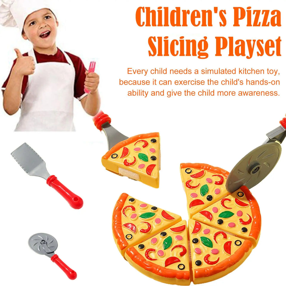 Kids Pizza Cutting Toy Set – Pretend Play Kitchen Food Simulation for Girls & Boys