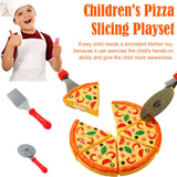 Kids Pizza Cutting Toy Set – Pretend Play Kitchen Food Simulation for Girls & Boys