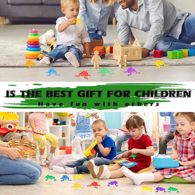 50PCS Jumping Frog Toys – Colorful Bounce Frogs for Kids, Stress Relief & Party Games