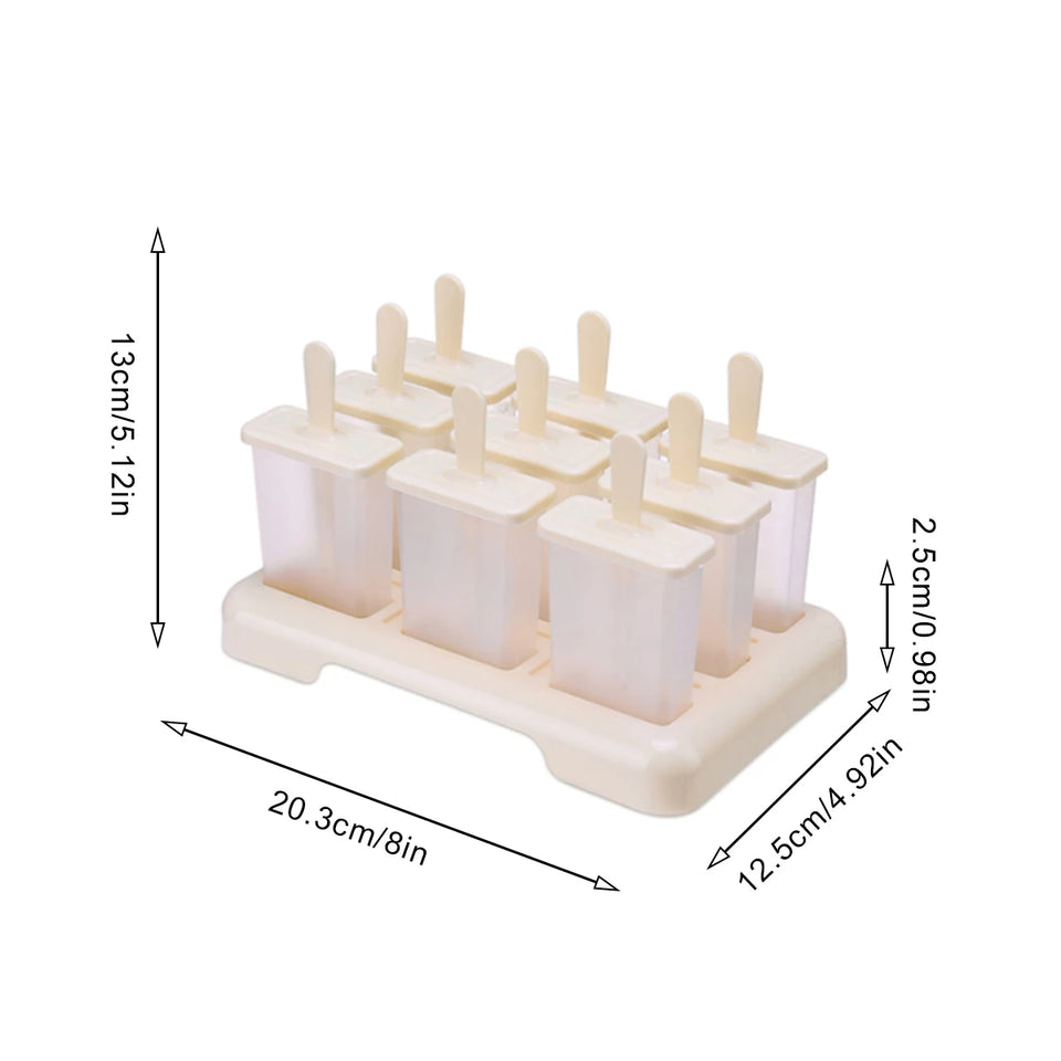 Reusable Popsicle Molds with Tray – 4 or 9-Cavity DIY Ice Cream Maker