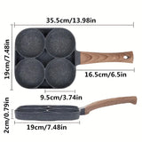 4-Cup Egg Frying Pan – Nonstick Medical Stone Pancake Pan for Gas & Induction Cookers