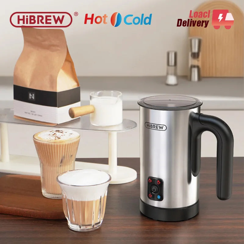 HiBREW 4-in-1 Automatic Milk Frother & Warmer – Hot/Cold Foam Maker for Latte, Cappuccino, Chocolate & Protein Drinks (M3A)