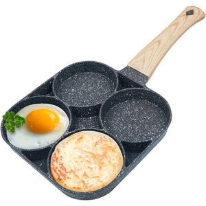 4-Cup Egg Frying Pan – Nonstick Medical Stone Pancake Pan for Gas & Induction Cookers
